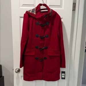 Tommy Hilfiger Red Toggle Trench Coat